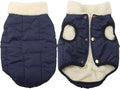 Fleece Lined Warm Dog Jacket for Puppy Winter Cold Weather,Soft Windproof Small Dog Coat,Blue M
