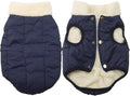 Fleece Lined Warm Dog Jacket for Puppy Winter Cold Weather,Soft Windproof Small Dog Coat,Blue XS