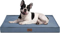 Outdoor Orthopedic Dog Bed for Medium Dogs & Cats, Waterproof Flat Pet Mat with Egg Crate Foam & Washable Removable Oxford Cover, 30x20 Inch, Blue