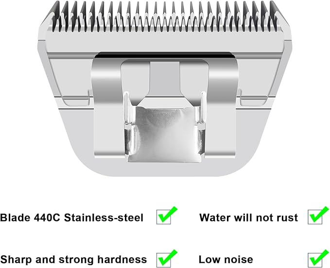 7FW+5FW+4FW Wide Pet Dog Grooming Detachable Blades Kit,Compatible with Andis,Oster A5,Wahl KM10 Clippers,Cut Length 1/8"(3.2mm) to 3/8" (9.5mm),Fit for Larger Animals