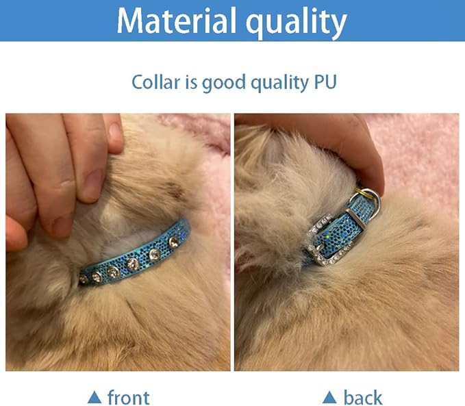 Cat Collar Rhinestone Bling Cute Cat Collars Accessories for Pet Collars Adjustable Ideal for Girl Cats Male Cats(Pink)