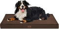 Outdoor All Weather Waterproof Dog Bed, Orthopedic Dog Bed for Extra Large Dogs, Egg Crate Foam Crate Pad with Washable Removable Oxford Cooling Cover, 47x29 Inch, Brown