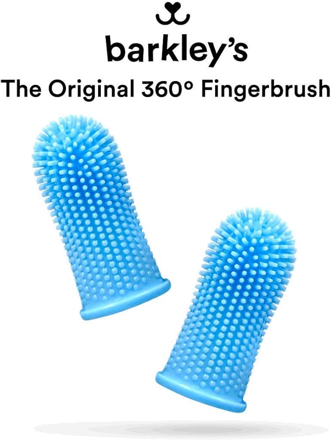 Jasper Dog Toothbrush, 360 Degree Dog Tooth Brushing Kit, Cat Toothbrush, Canine Dental Care & Teeth Cleaning Kit, Pet Finger Tooth Brush, Use with Pet Toothpaste, 2-Pack Clear