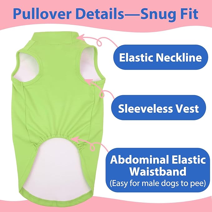 Dog Sweater Fleece Vest - Green, M - Pullover Warm Jacket | Stretchable Small Dogs Sweatshirt, Lightweight Winter Sweater,Shih Tzu,Birthday Pet Outfit