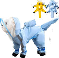 Small Dog Raincoat with Legs, Ideal for Teddy Bears, Waterproof Full Coverage with Mini Backpack, Reflective Hoodie and Detachable Tail (Blue, Small(Suggest Weight 3.3-5.5lb))