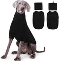 ROZKITCH Dog Shirt with Hoodie Dog Ears Cover 2 in 1, Soft Lightweight Dog Striped T Shirt Pullover Dog Tank with Detachable Ear Wrap, Dog Hoodie Tshirt Dog Boy Girl, Stretchy Sweater Black 3XL