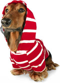 DJANGO Dog Hoodie – Warm, Lightweight, Soft & Stretchy Dog Sweater with Hood, Harness Hole & Elastic Waistband – Cozy Sweatshirt for Small Dogs up to 25 lbs, Dachshunds & Puppies – Crimson Red, XS