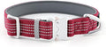 Plutus Pet Reflective Dog Collar with Aviation Aluminum Buckle, Neoprene Padded for Comfort, Lightweight, Heavy Duty Nylon Collar for Puppy Small Medium Large Dogs (Burgundy Red, L)