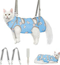 Supet Cat Grooming Hammock, Self-Adherent Cat Wrap for Cutting Nails, Anti-Escape Calming Wrap for Medicine, Nail Clipping, Teeth Brushing, Ear Cleaning