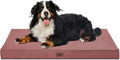 Outdoor Extra Large Dog Crate Bed, XXL Waterproof Dog Bed for Giant Breeds Dogs, 47x29 Inch Orthopedic Egg Crate Foam Pet Mat with Removable Cooling Cover, Pink