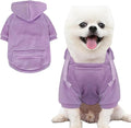Jecikelon Pet Dog Cold Weather Coat with Pocket Winter Dog Hoodie Warm Puppy Clothes for Small Dogs Chihuahua Clothing (Purple, X-Small)