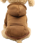 Jecikelon Winter Dog Hoodie Sweatshirts with Pockets Warm Dog Clothes for Small Dogs Chihuahua Coat Clothing Puppy Cat Custume (Coffee, Medium)
