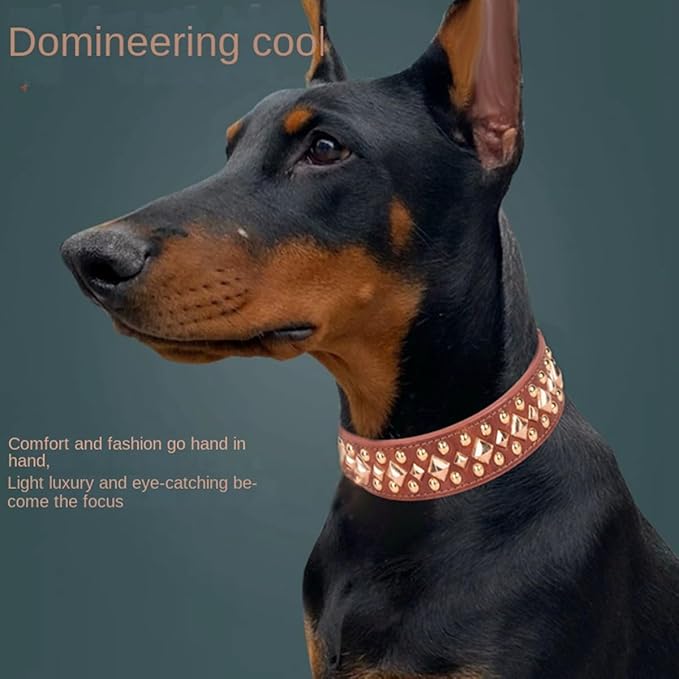 Spiked Dog Collar Soft Pu Leather Mushrooms Rivet Spike Studded Puppy Adjustable Pet Collars for Small Breeds (M, Grey3)