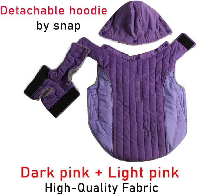 Fleece Dog Hoodie for Small Dogs Super Warm Puppy Jacket for Cold Winter Dog Coats,Purple S
