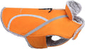 VIVAGLORY Frostfit Dog Coat, Dog Jacket for Winter & Cold Weather, Warm Fluffy Fleece Lined Water Resistant Reflective for Puppy, Coat with Velcro Fastening & Leash Hole, XXS, Orange