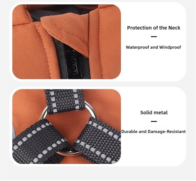Warm Dog Coat Reflective Jacket, Waterproof Winter Coat for Dogs Turtleneck Dog Clothes for Cold Weather (Black, M(Chest:15.7-17.3",Neck:(14.5"))