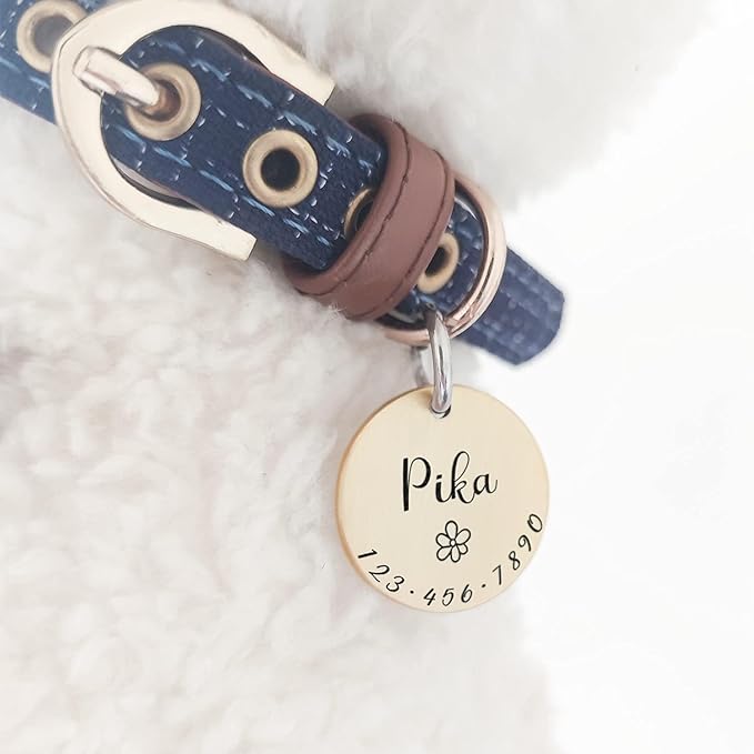 Cats Dogs ID Tags Personalized Lovely Symbols Pets Collar Name Accessories Simple Custom Engraved Supplies for Small Four Legged Child Necklace Chain Anti-Lost Copper Brass Charm