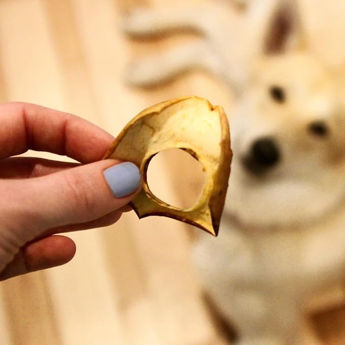 Lucky Premium Apple Rings – Thin, Crispy, All Natural Jerky Apple Treats for Dogs, Vegetarian Dog Treats with Real Fruit (5 oz)