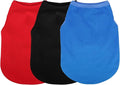 Paiaite 3 Pieces Plain Dog Shirt Sleeveless Puppy Cotton Dog Shirts Breathable Pet Apparel Tank Top Colorful Puppy Sweatshirt Clothes for Small Medium Dogs Red Black and Blue 4XL