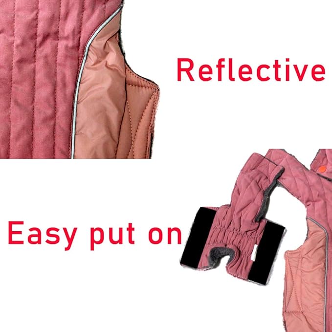 Fleece Dog Hoodie for Large Dogs Super Warm Doggie Jacket for Cold Winter Dog Coats,Pink XL