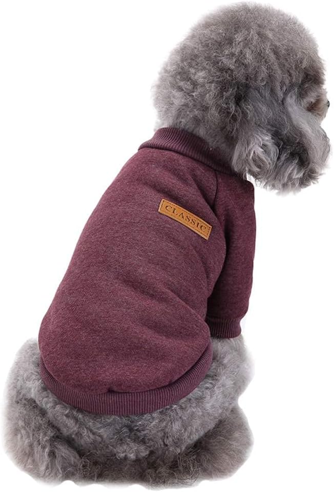 Jecikelon Dog Clothes Dogs Sweater Soft Puppies Clothing Winter Puppy Sweaters Warm Outfit for Dogs Small XXS XS Cat Apparel (Brown, XS)
