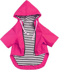 Dog Raincoat rain Jacket Raincoat Dogs Waterproof Small Medium Breeds Zip Closure Storage Pocket Harness Hole Pink XS