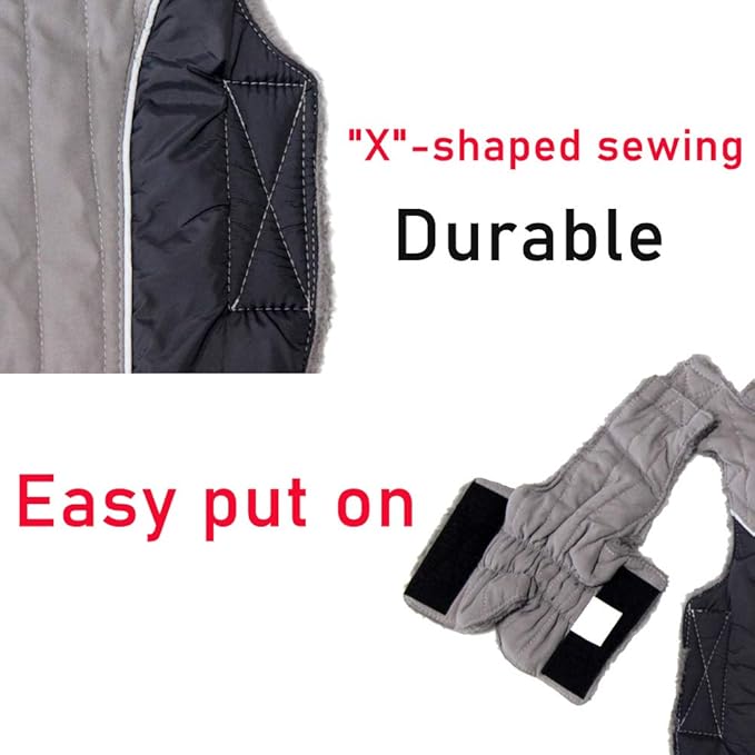 Fleece Dog Hoodie for Medium Dogs Super Warm Doggie Jacket for Cold Winter Dog Coats,Grey L