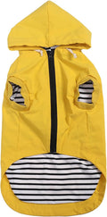 Dog Raincoat rain Jacket Dogs Waterproof fit for Small Medium Breeds Zipper Closure Pocket Storage in Cold Day - Yellow - S