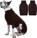IECOii Extra Large Dog Sweater 4XL,Thermal Warm Dog Sweaters for Giant Breed Dogs,Turtleneck Knitted Knitwear for Pet Winter,Stretchy&Easy On Doggy Sweatshirt for Doberman,Great Dane(Brown,XXXXL)