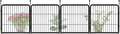 FXW Garden Fence Outdoor for The Yard – 24in(H) x 7.6ft(L) Heavy Duty Metal Animal Barrier for Dog and Rabbit, Decorative Dog Fence, 4 Panels, Black