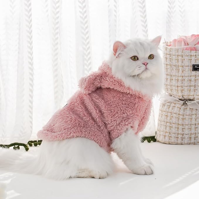 Cat Bunny Ears Costume Cute Dog Kitten Hoodies Sweater Rabbit Ears Puppy Pet Apparel (XXX-Large,Pink)