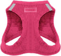 Best Pet Supplies - All Weather Mesh/Plush, Reflective, No Pull Harness for Small, Medium Dogs, Cats - Secure with Hook & Loop Fastener, Buckle, Double D-Rings - Fuchsia Corduroy, XS