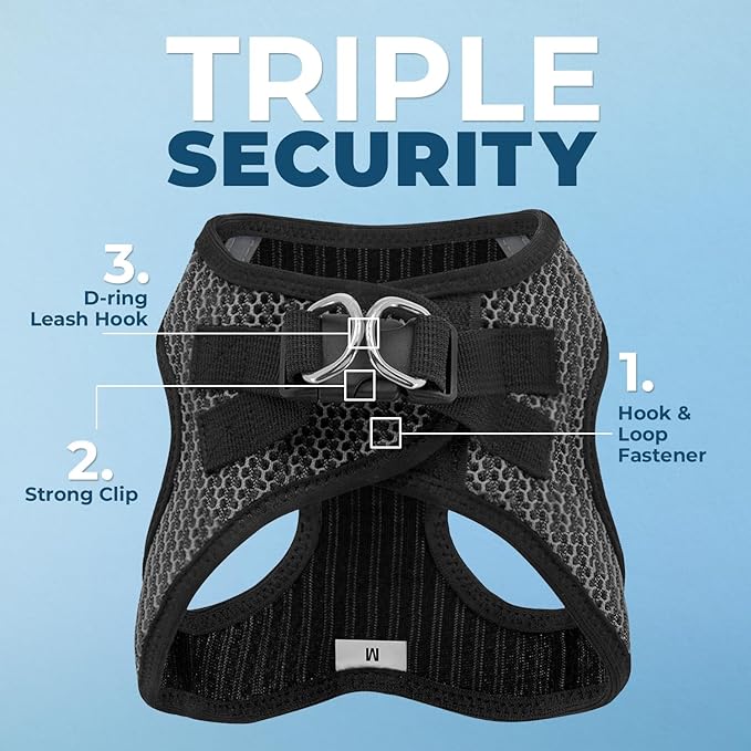 Best Pet Supplies Voyager Step-in Air Harness - All Weather Mesh, Reflective, No Pull Harness for Dogs, Cats - Secure with Hook & Loop Fastener, Buckle, Double D-Rings - Tone, M