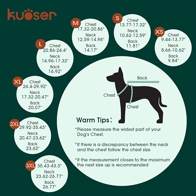 Kuoser Dog Winter Coat, Windproof Dog Fleece Jacket British Style Plaid Cold Weather Doggie Vest Coats, Reversible Cozy Warm Pet Clothes Apparel for Extra Large Size Dogs XXXL