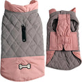 Reversible Dog Coats for Large Dogs Waterproof Warm Dog Jacket for Cold Winter,Pink and Grey XXL