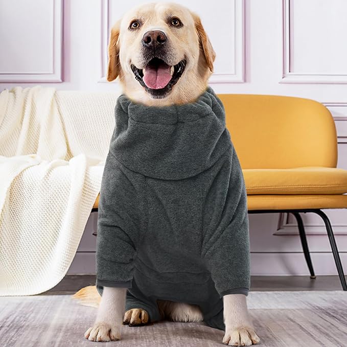 ROZKITCH Doberman Sweater, Pet Windproof Warm Cold Weather Jacket Vest Cozy Jumpsuit Apparel Outfit Clothes for Small Dog Walking Hiking Sleep Grey2XS
