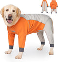 Dog Full Body Winter Coat, Waterproof Fleece Jacket for Small Medium Large Dogs Reflective Snowsuit with Zipper for Outdoor Skating (Orange, 7XL(Weight 100-138 lbs))