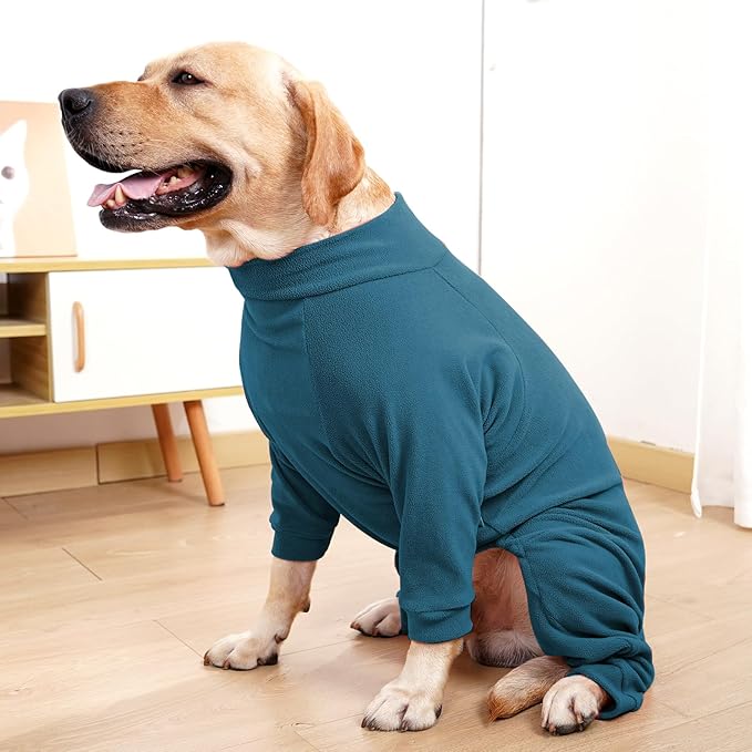 Dog Winter Coat for Small Medium Large Dog Run Walk Sleep Pet Warm Fleece Sweater & Windproof Pajamas Snow Jacket 3XL Turquoise