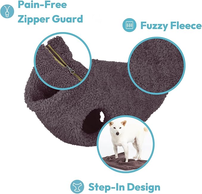 Gooby Sherpa Vest Dog Sweater - Mauve Pink, Medium - Warm Fuzzy Fleece Step in Dog Jacket Without Ring Leash - Sweaters for Small and Medium Dog for Everyday Use