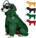 PINA Lightweight Dog Jacket with Hood and Leash Hole, Waterproof Dog Raincoat, Full Wrap Design with Reflective Strap and Pocket for Wet Weather Protection