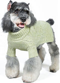 KYEESE Dog Sweater Warm Pet Coats with Long Sleeve, Turtleneck Dog Sweater for Small Medium Dogs with Classic Cable Knit, Stretchy Dogs Clothes for Cold Weather, Green, X-Large