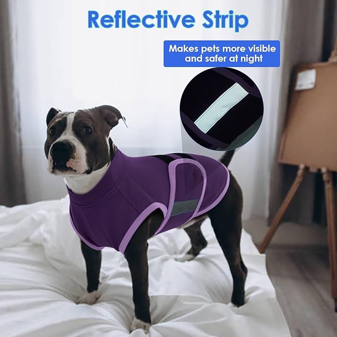 MIGOHI Dog Anxiety Relief Coat,Comfort Anxiety Vest for Dogs,Adjustable Dog Anxiety Calming Wrap for Fireworks,Thunderstorms,Travel,Separation,Anxiety Jacket for Small Dogs,S,Purple