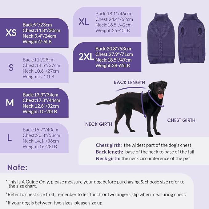 Dog Sweaters for Small Dogs Male Female Pet Knitwear Classic Puppy Warm Pullover Turtleneck Cold Weather Clothes for Chihuahua(GrayishBlue, XS)