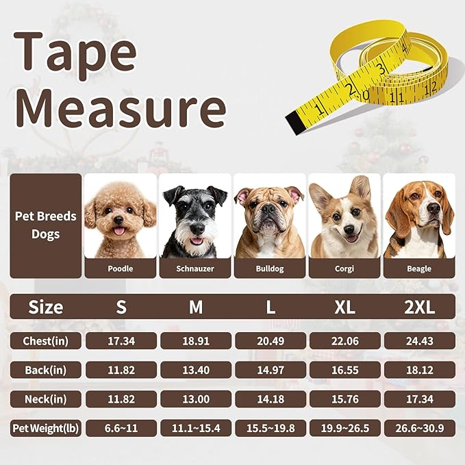 Dog Winter Coat for Small & Medium Dogs (Up to 31lb), Waterproof Dog Coat with Harness, Puppies Windproof Puppy Puffer Jacket, Snowsuit for Dachshund,Frenchie, Corgi (Classic Brown, Large)