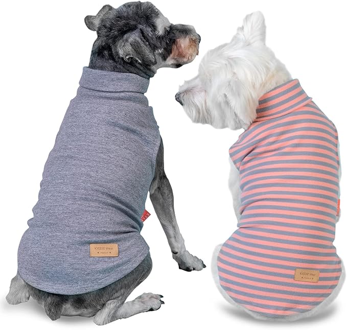 KYEESE 2Pack Dog Sweater Warm Dachshund Clothes Stretchy Pet Sweatshirt Pullover Small Pets Sweaters Soft Dogs Clothes Turtleneck Pet Coats Dog Sweaters for Small Dogs Girl