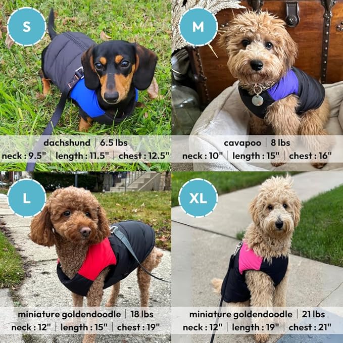 Gooby Padded Vest Dog Jacket - Pink, X-Large - Warm Zip Up Vest Fleece Jacket with Dual D Ring Leash Water Resistant for Small to Medium Dogs