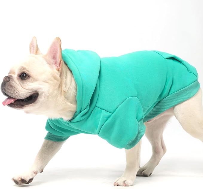 KOOLTAIL Basic Dog Hoodie - Soft and Warm Pet Hoodie Sweater with Leash Hole and Pocket, Dog Winter Coat, Cold Weather Clothes Sweatshirt for Small Medium Large Dogs Puppy Cat Boys Girls Lake Blue XXL