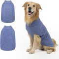 Mihachi Turtleneck Dog Sweater - Winter Coat Apparel Classic Cable Knit Clothes with Leash Hole for Cold Weather, Ideal Gift for Pet in New Year Grayish Blue ML