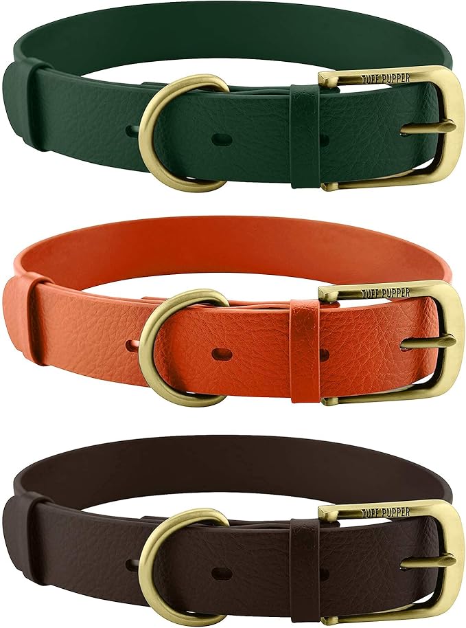 Tuff Pupper Classic Heavy Duty Dog Collar | 10x Stronger Than Leather | 100% Waterproof & Odor Proof Dog Collar | Tough Rust-Proof All Metal Hardware
