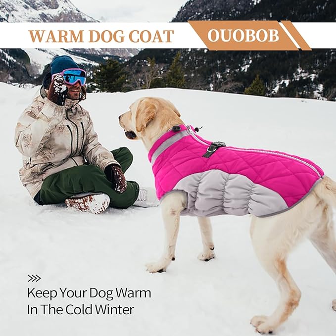 Dog Winter Jacket Cozy Reflective Waterproof Windproof Warm Pet Garment,Comfortable Cold Weather Fleece Apparel Outfits with Zipper Closure for Small Medium Large Dogs Puppy Walking,XXX-Large